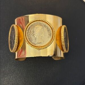 Queen Coin Cuff Bracelet